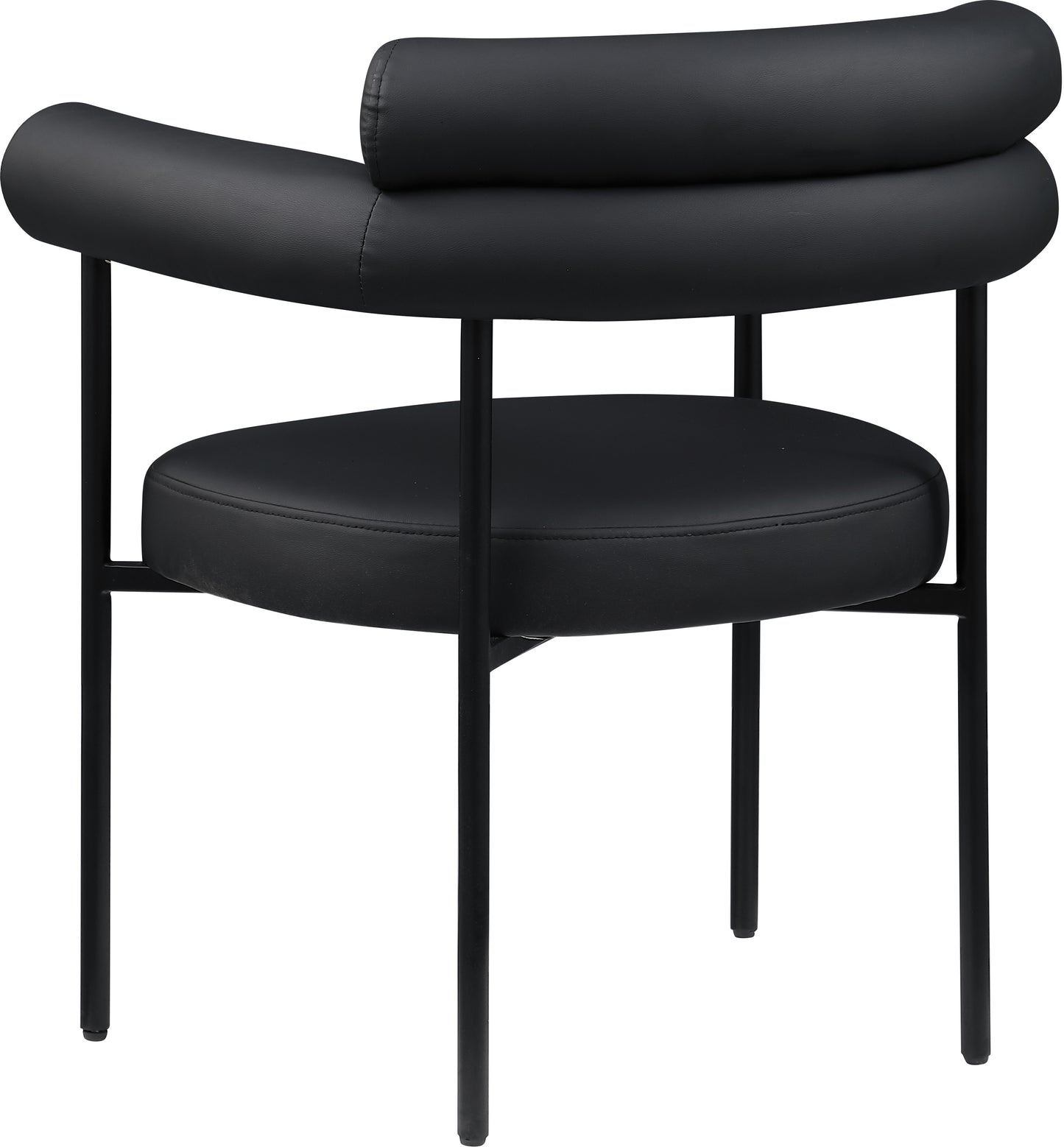 santorini black vegan leather dining chair