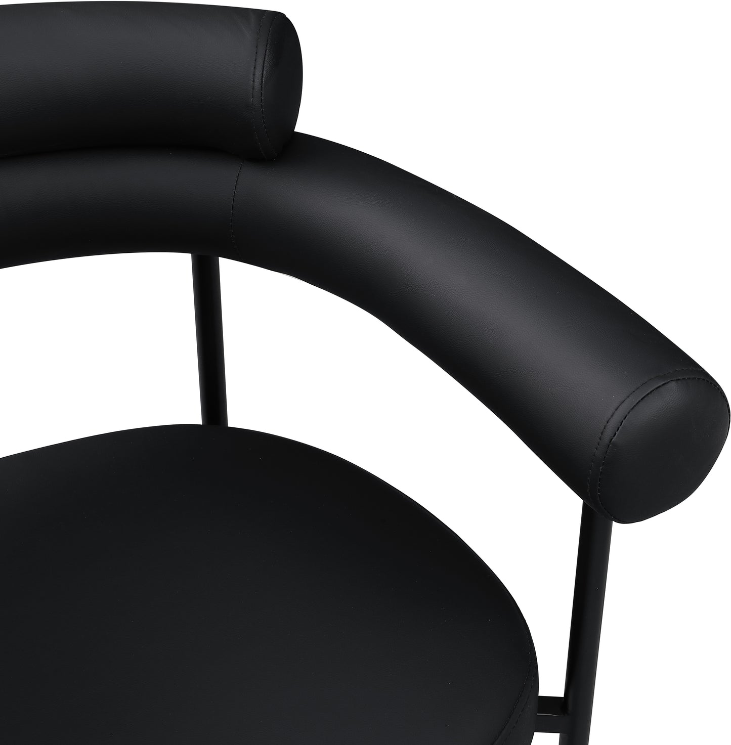 santorini black vegan leather dining chair