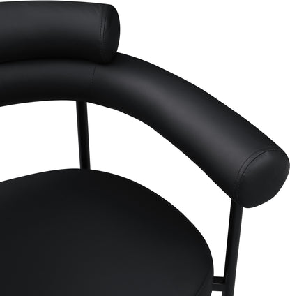 Santorini Black Vegan Leather Dining Chair