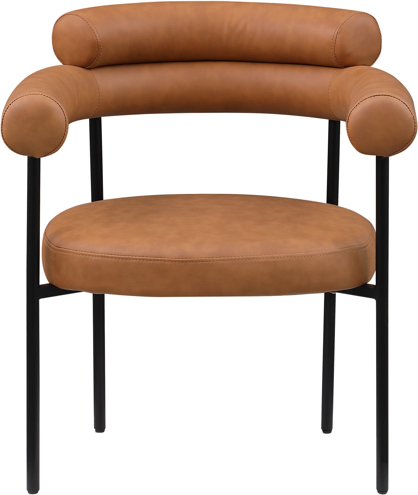 santorini cognac vegan leather dining chair