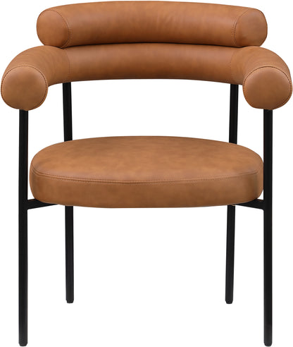 Santorini Cognac Vegan Leather Dining Chair