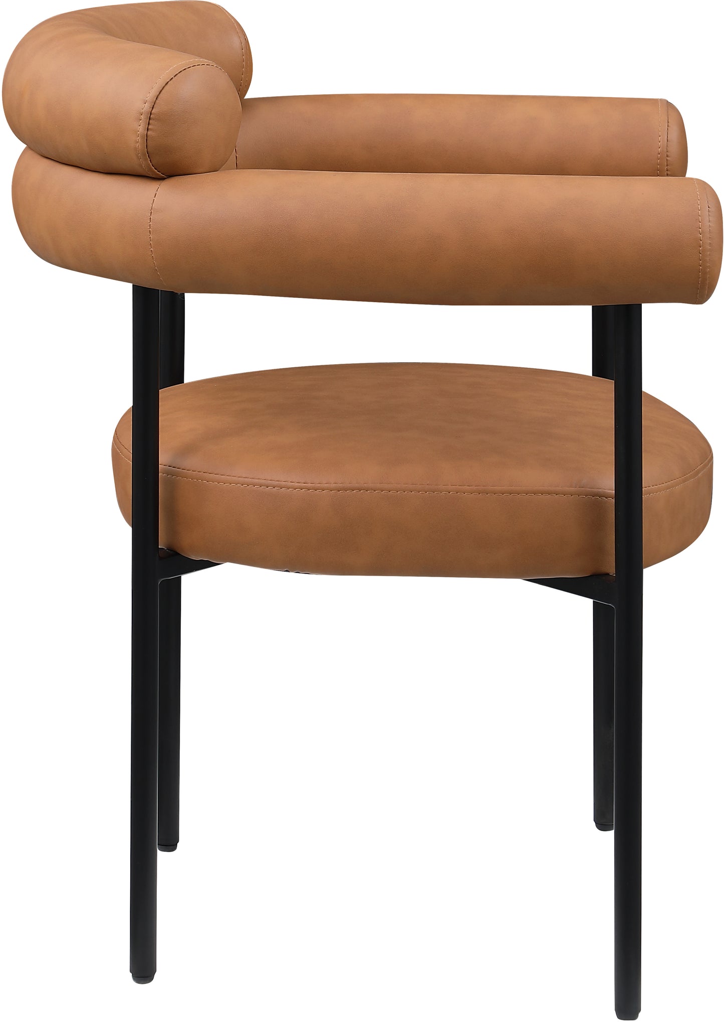 santorini cognac vegan leather dining chair