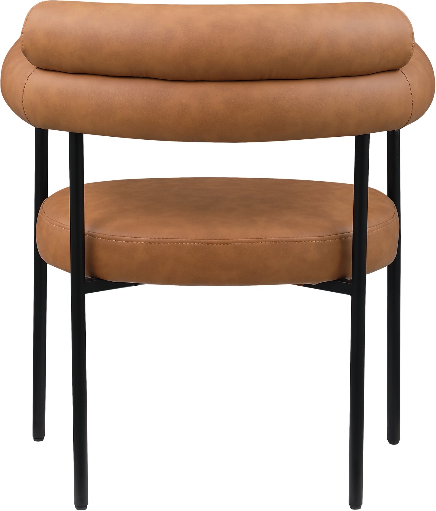 santorini cognac vegan leather dining chair