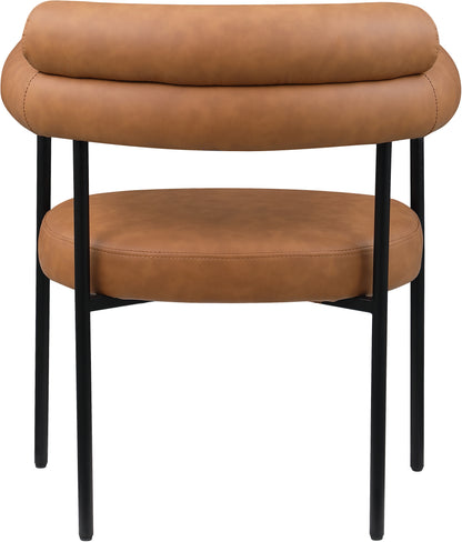 Santorini Cognac Vegan Leather Dining Chair