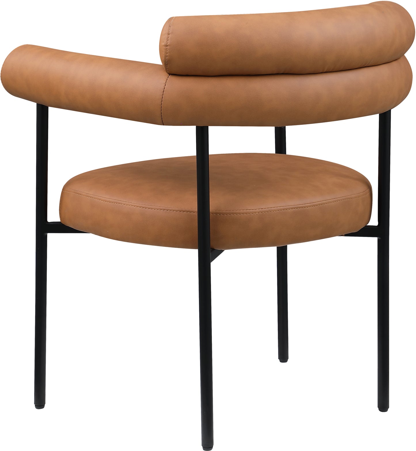 santorini cognac vegan leather dining chair