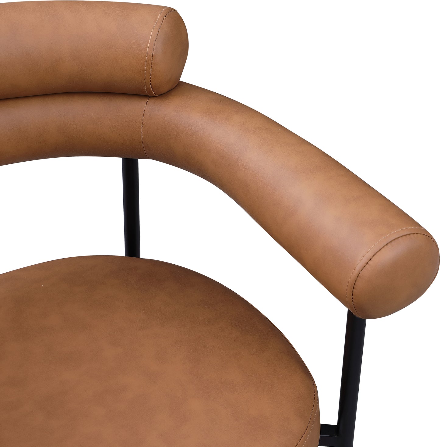 santorini cognac vegan leather dining chair