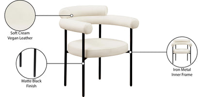 Santorini Cream Vegan Leather Dining Chair