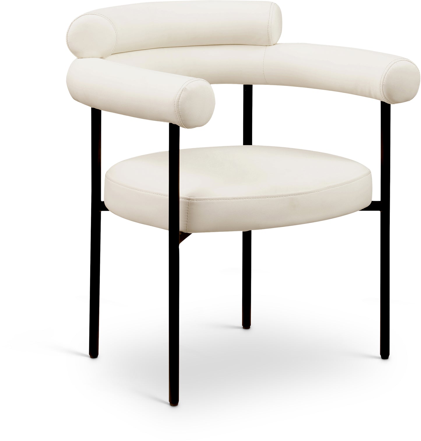 santorini cream vegan leather dining chair