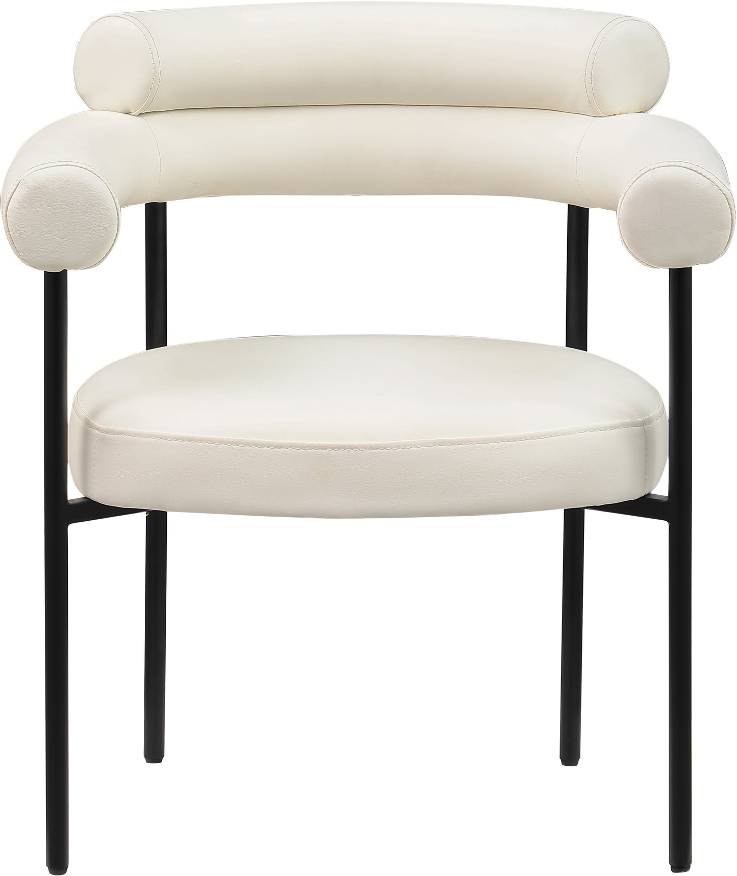 santorini cream vegan leather dining chair