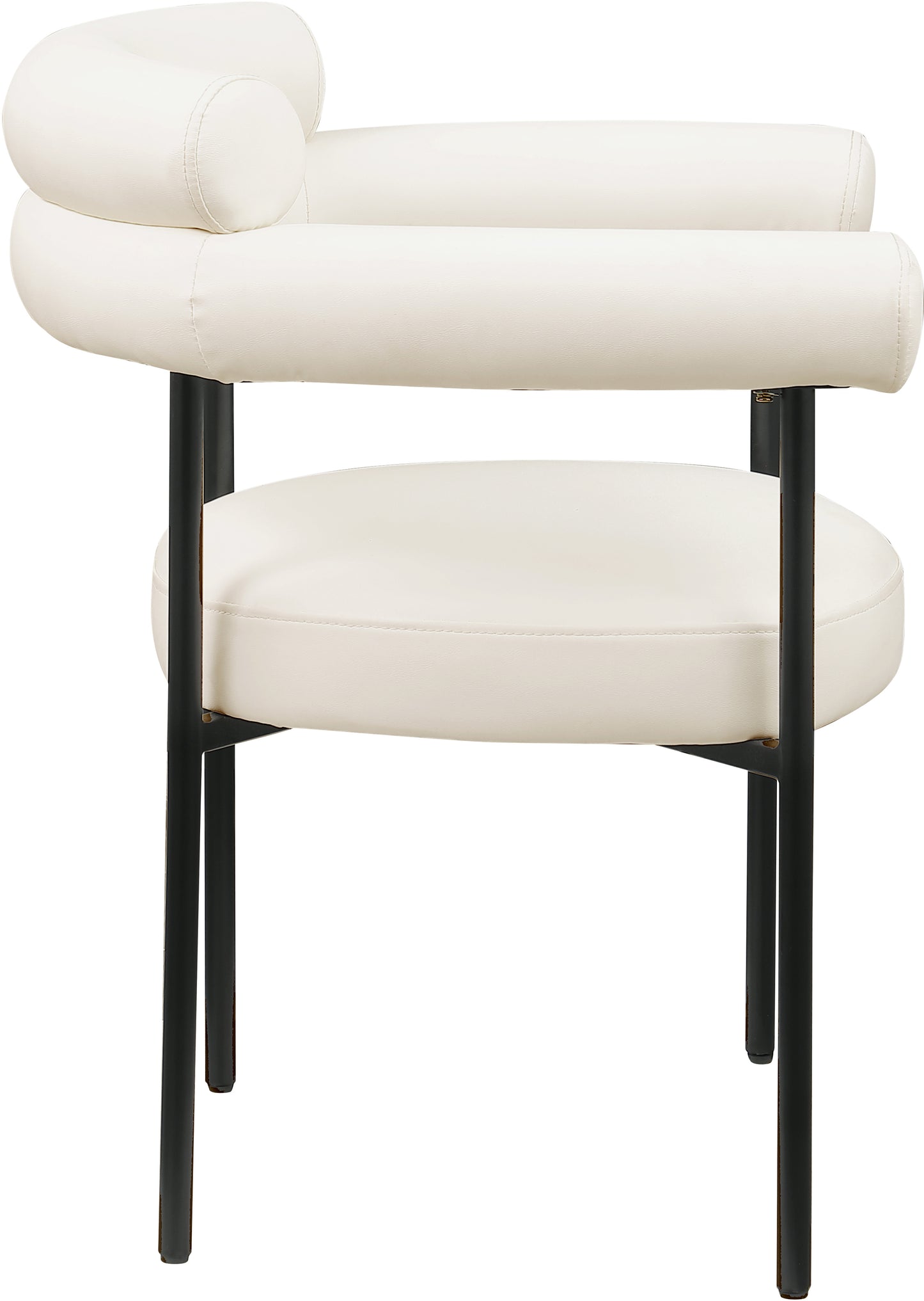 santorini cream vegan leather dining chair