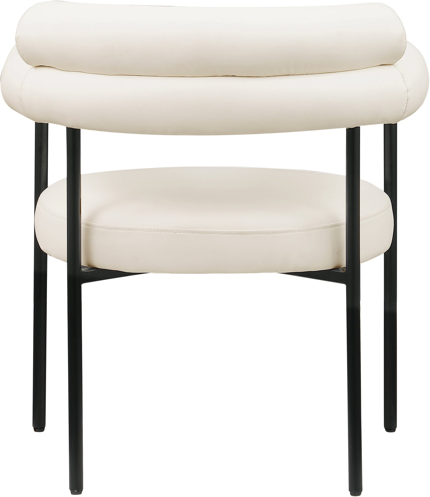 santorini cream vegan leather dining chair