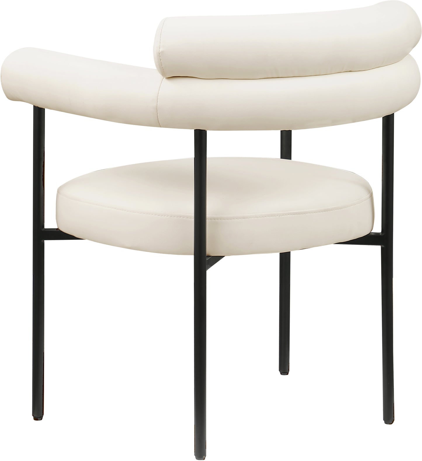 santorini cream vegan leather dining chair