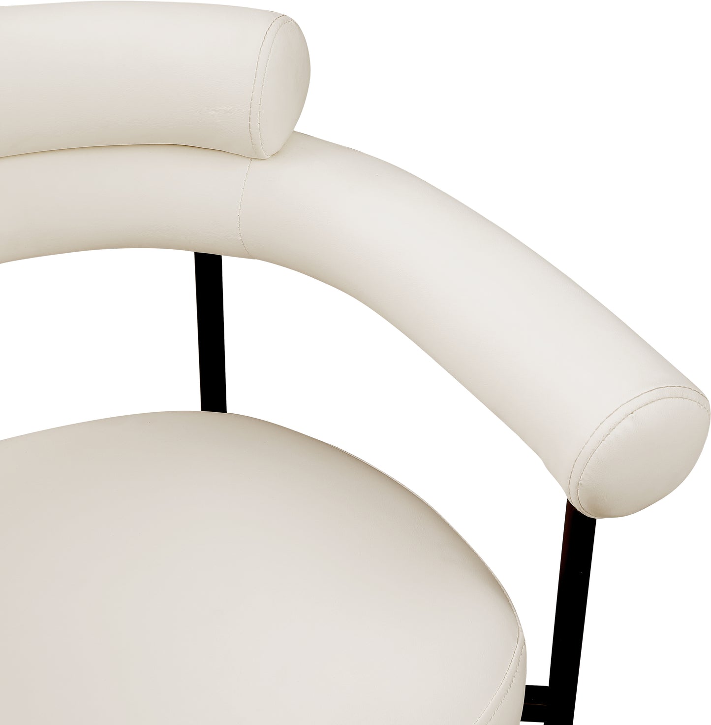 santorini cream vegan leather dining chair