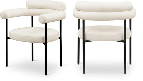 Zadie Cream Vegan Leather Upholstered Dining Chair, 2-Piece