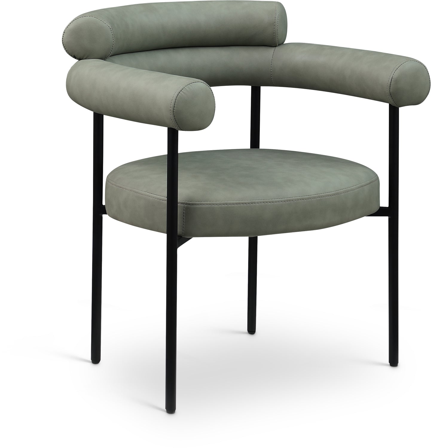 santorini green vegan leather dining chair