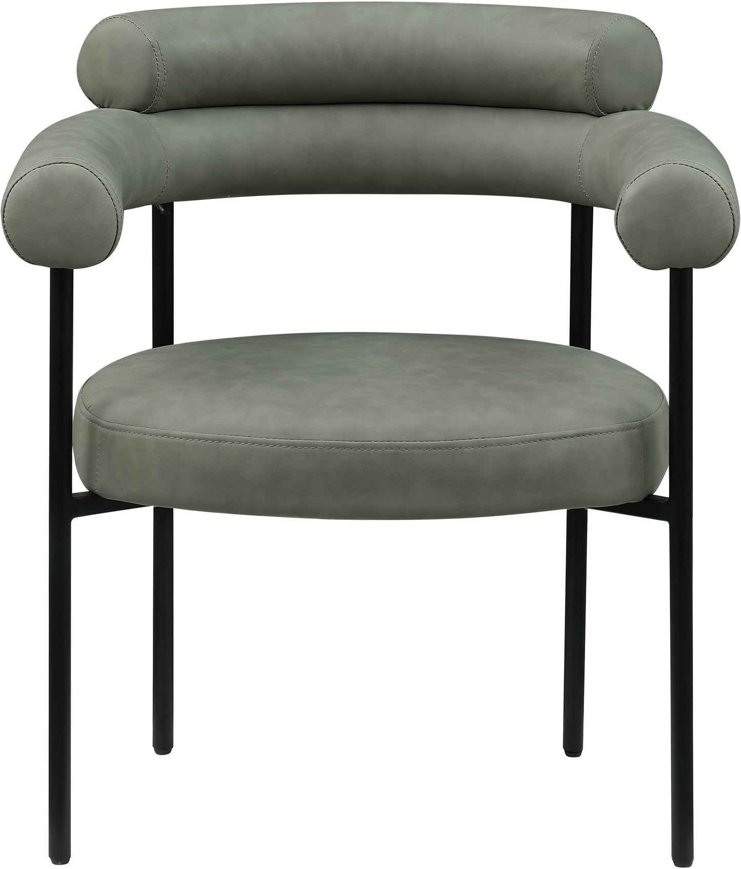 santorini green vegan leather dining chair