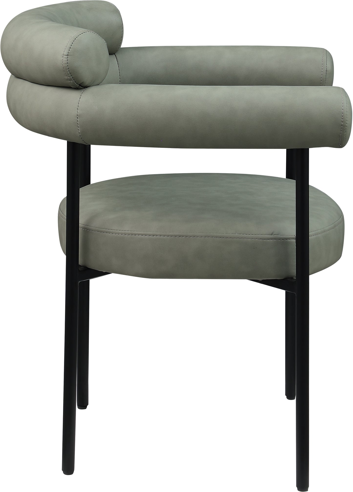 santorini green vegan leather dining chair