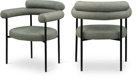 Zadie Green Vegan Leather Upholstered Dining Chair, 2-Piece