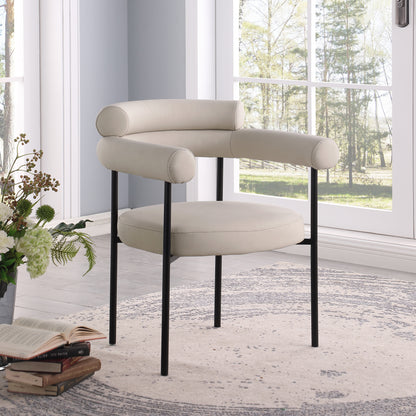 Santorini Taupe Vegan Leather Dining Chair