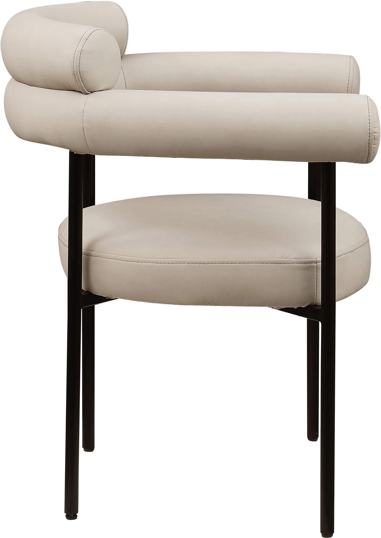 santorini taupe vegan leather dining chair