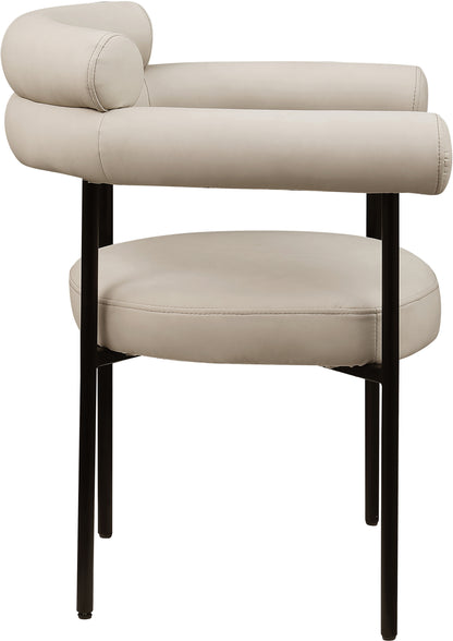 Santorini Taupe Vegan Leather Dining Chair