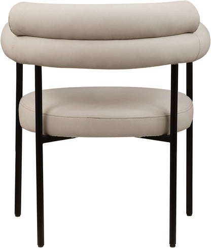 Santorini Taupe Vegan Leather Dining Chair