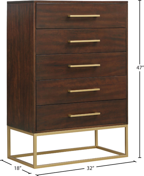Florence Brown Wood Veneer And Iron Chest, 1 Piece