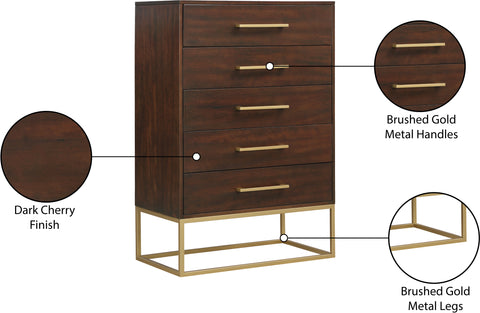 Florence Brown Wood Veneer And Iron Chest, 1 Piece