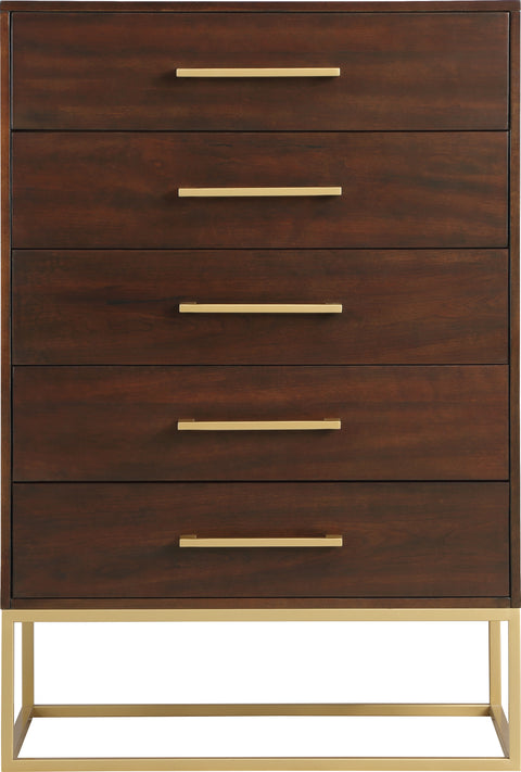 Florence Brown Wood Veneer And Iron Chest, 1 Piece