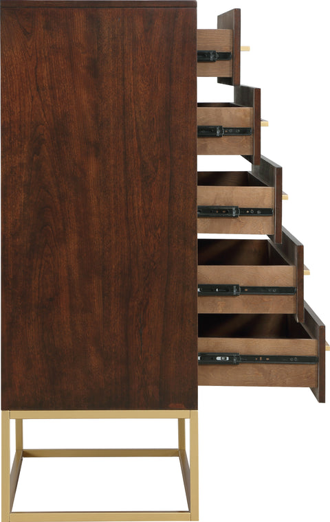 Florence Brown Wood Veneer And Iron Chest, 1 Piece