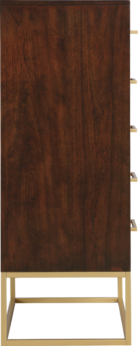 Florence Brown Wood Veneer And Iron Chest, 1 Piece