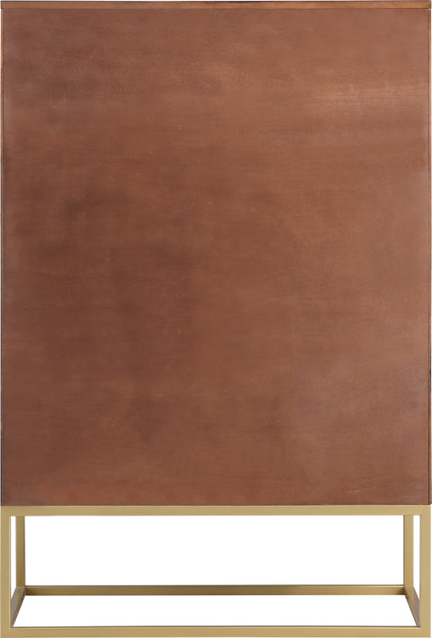 Florence Brown Wood Veneer And Iron Chest, 1 Piece