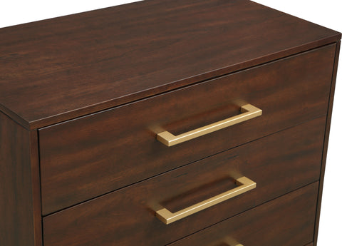 Florence Brown Wood Veneer And Iron Chest, 1 Piece
