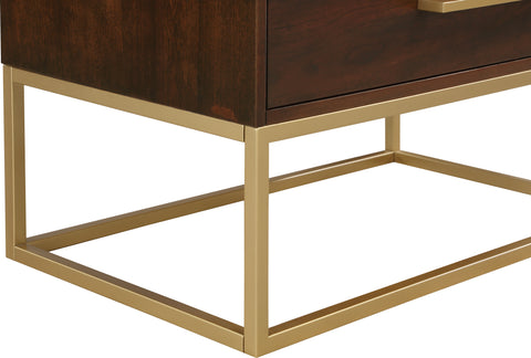 Florence Brown Wood Veneer And Iron Chest, 1 Piece