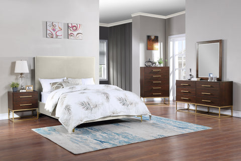 Florence Brown Wood Veneer And Iron Chest, 1 Piece