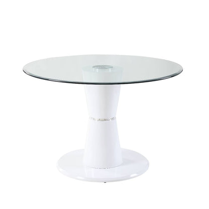 Jason Coffee Table, Clear Glass & White High Gloss Finish