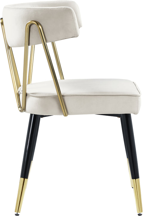 Lennox Cream Velvet Upholstered Dining Chair, 2-Piece