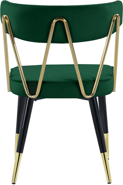 Lennox Green Velvet Upholstered Dining Chair, 2-Piece