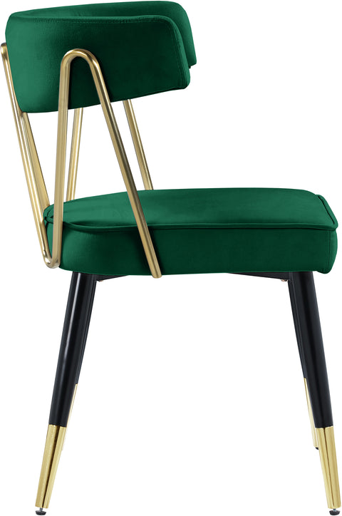 Lennox Green Velvet Upholstered Dining Chair, 2-Piece
