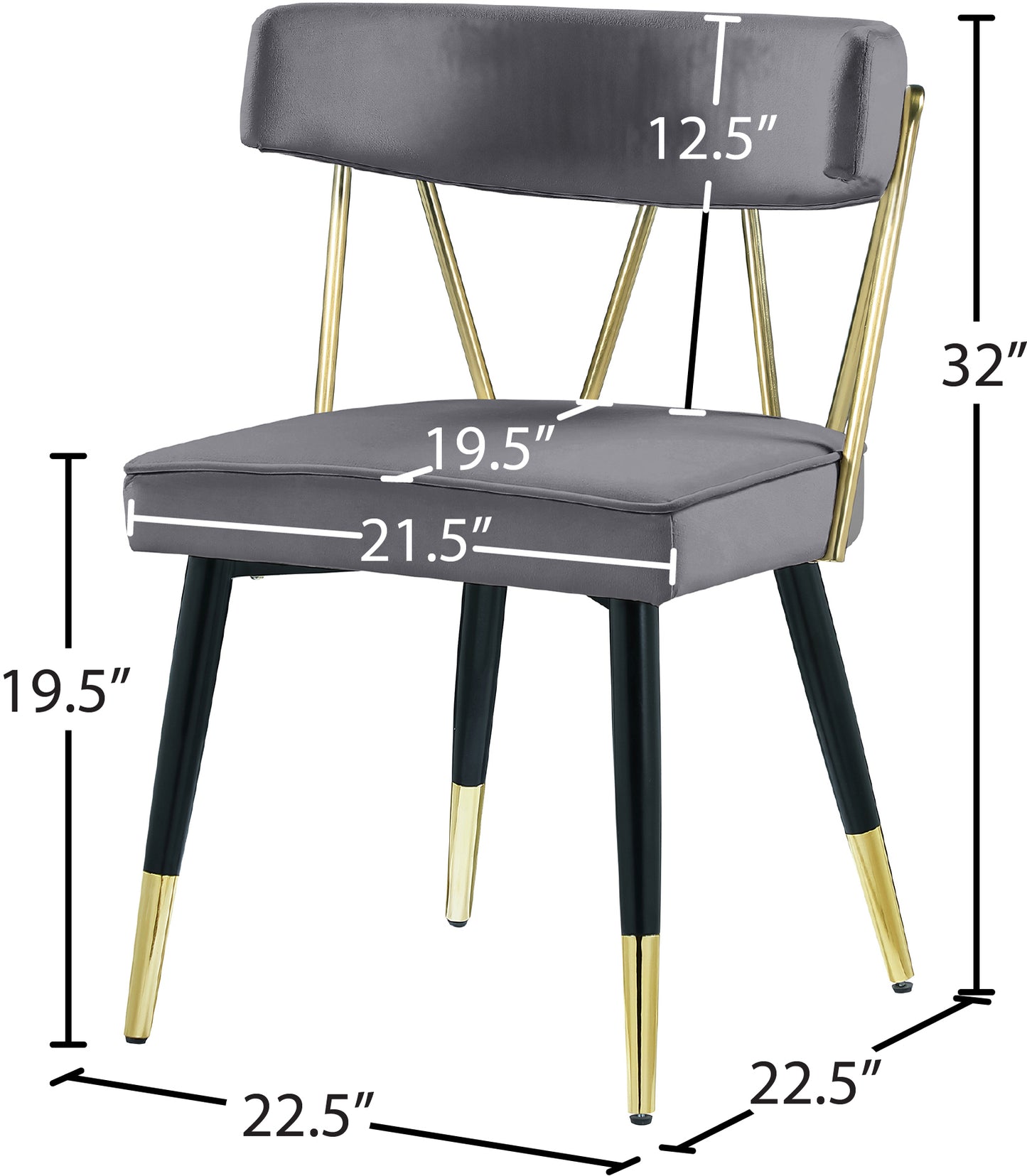 starburst grey velvet dining chair c