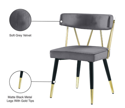 Starburst Grey Velvet Dining Chair C