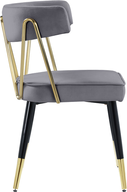 Starburst Grey Velvet Dining Chair C