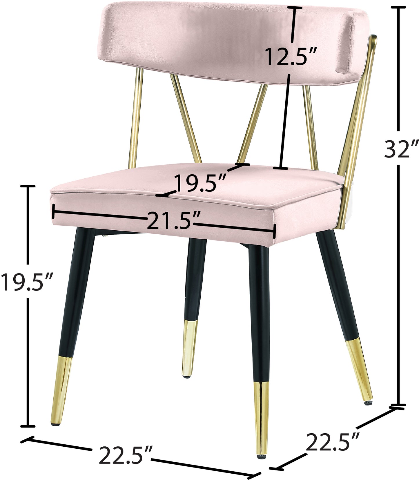 starburst pink velvet dining chair c