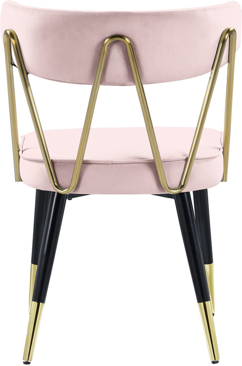 Lennox Pink Velvet Upholstered Dining Chair, 2-Piece