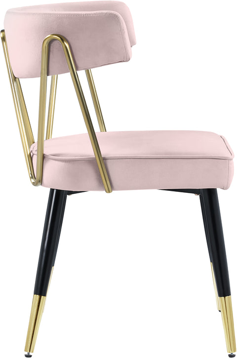 Lennox Pink Velvet Upholstered Dining Chair, 2-Piece