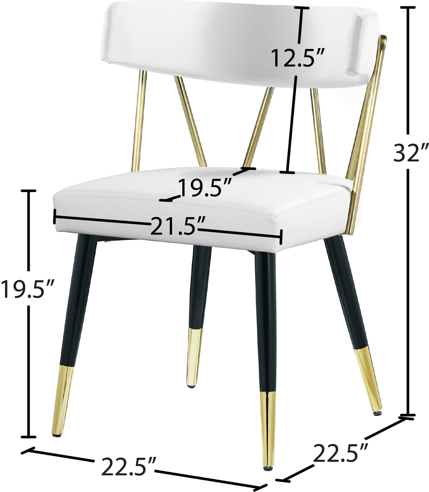 starburst white faux leather dining chair c