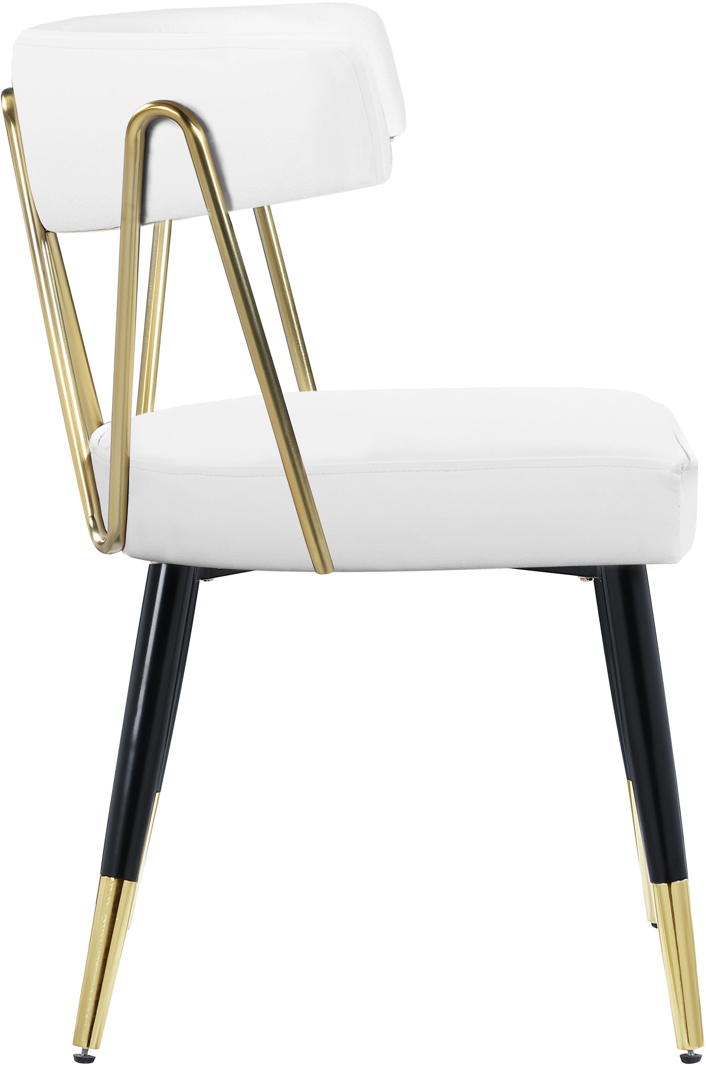 starburst white faux leather dining chair c