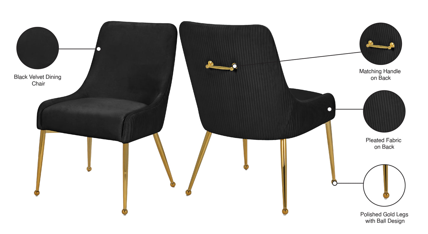 jive black velvet dining chair black