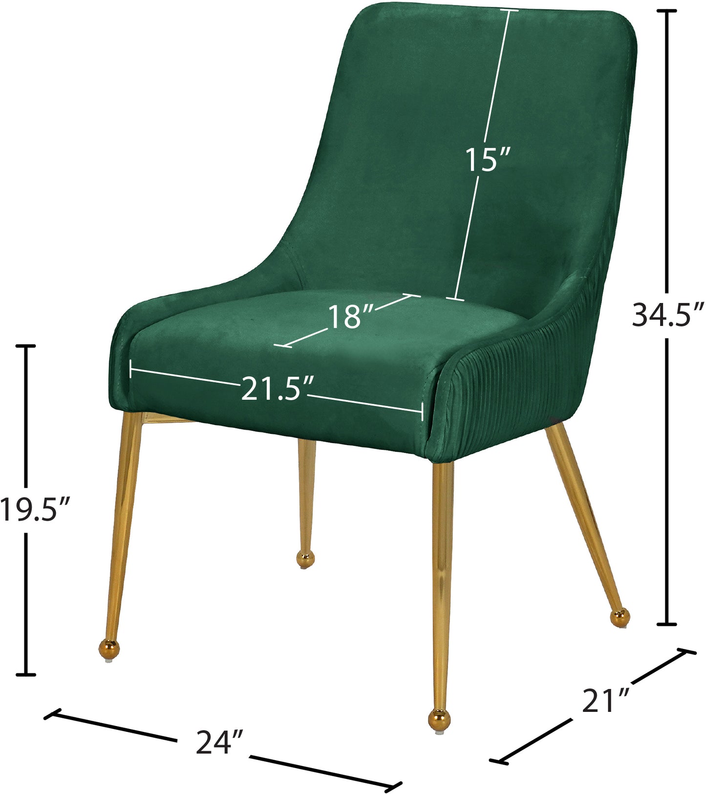 jive green velvet dining chair green