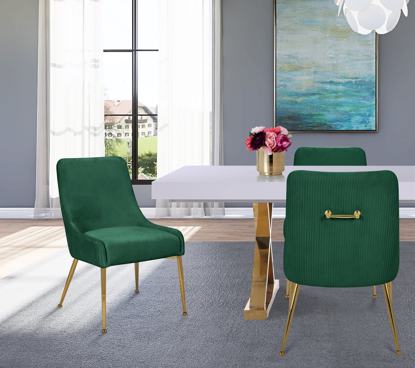 jive green velvet dining chair green